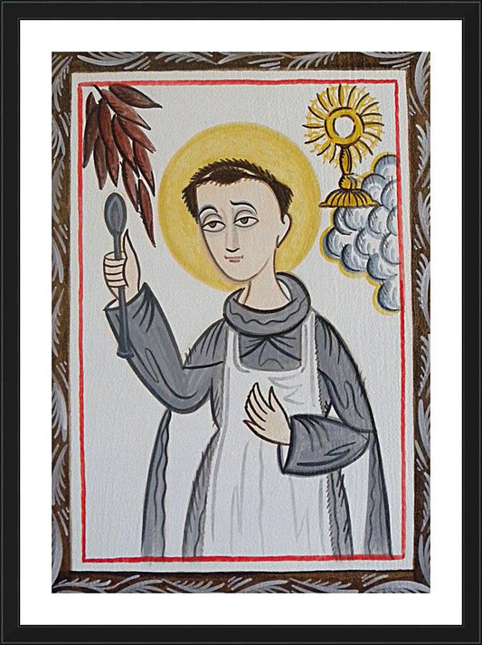 Wall Frame Black, Matted - St. Pascal Baylon by Br. Arturo Olivas, OFM - Trinity Stores