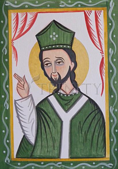 Wall Frame Black, Matted - St. Patrick by Br. Arturo Olivas, OFS - Trinity Stores
