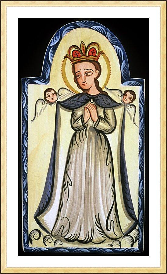 Wall Frame Gold, Matted - Our Lady, Queen of the Angels by Br. Arturo Olivas, OFS - Trinity Stores