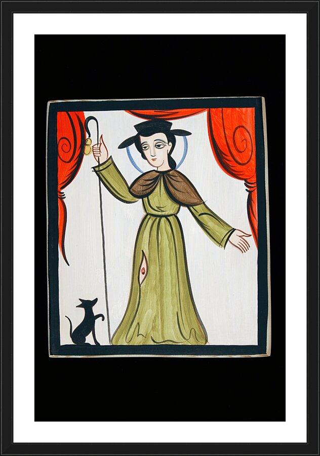 Wall Frame Black - St. Roch by Br. Arturo Olivas, OFS - Trinity Stores