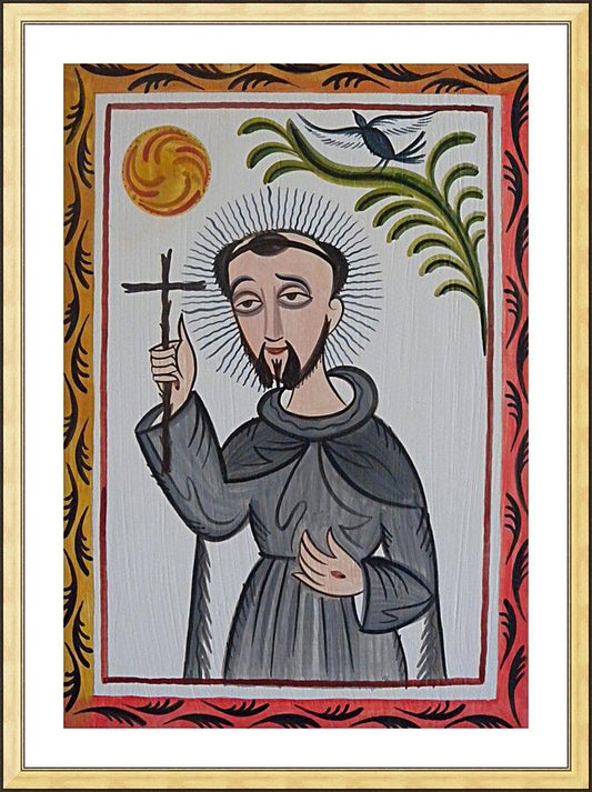 Wall Frame Gold, Matted - St. Francis of Assisi by Br. Arturo Olivas, OFS - Trinity Stores