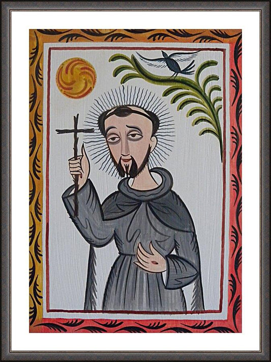 Wall Frame Espresso, Matted - St. Francis of Assisi by Br. Arturo Olivas, OFS - Trinity Stores