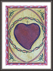 Wall Frame Espresso - Sacred Heart by A. Olivas