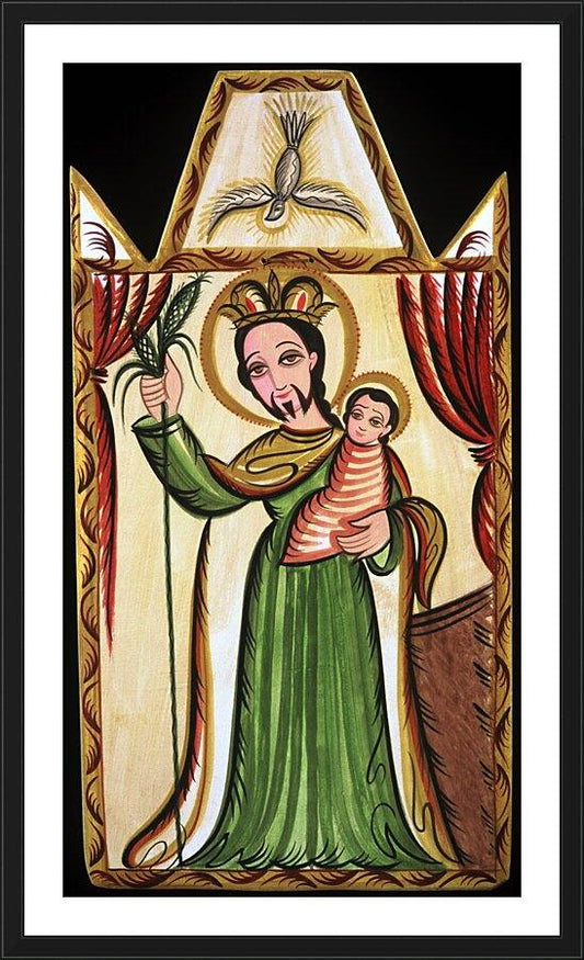 Wall Frame Black, Matted - St. Joseph by Br. Arturo Olivas, OFS - Trinity Stores