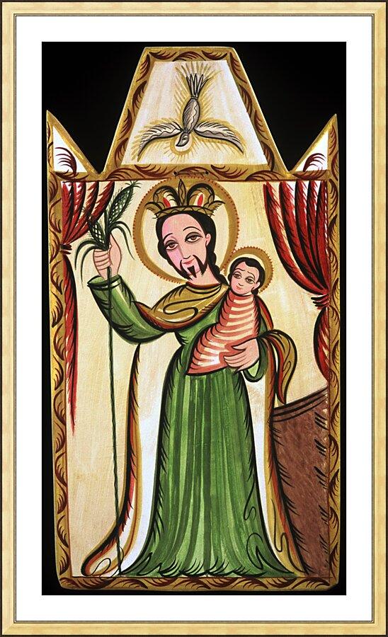 Wall Frame Gold, Matted - St. Joseph by Br. Arturo Olivas, OFS - Trinity Stores