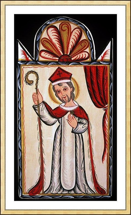 Wall Frame Gold, Matted - St. Nicholas by Br. Arturo Olivas, OFS - Trinity Stores
