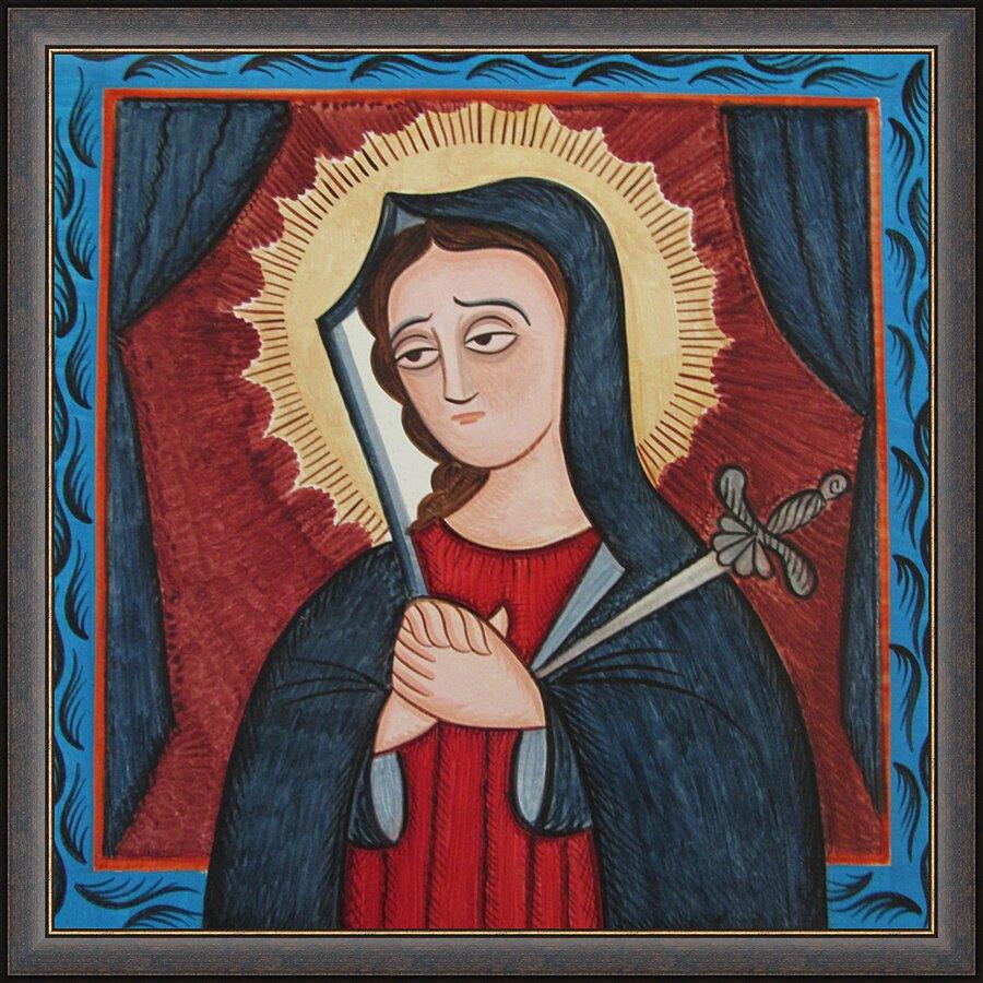 Wall Frame Espresso - Mater Dolorosa - Mother of Sorrows by Br. Arturo Olivas, OFS - Trinity Stores