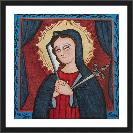 Wall Frame Black, Matted - Mater Dolorosa - Mother of Sorrows by Br. Arturo Olivas, OFM - Trinity Stores