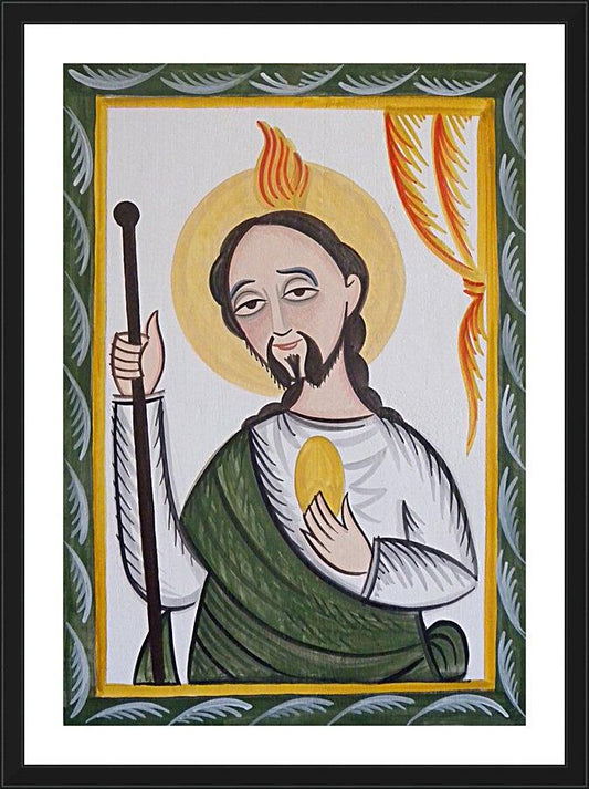 Wall Frame Black, Matted - St. Jude by Br. Arturo Olivas, OFM - Trinity Stores