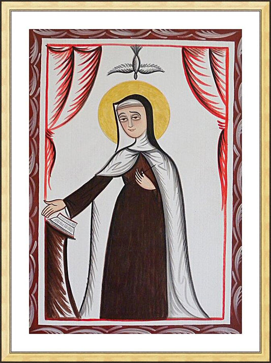 Wall Frame Gold, Matted - St. Teresa of Avila by Br. Arturo Olivas, OFS - Trinity Stores