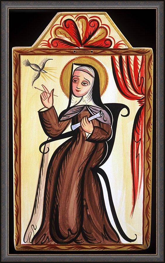 Wall Frame Espresso - St. Teresa of Avila by Br. Arturo Olivas, OFS - Trinity Stores