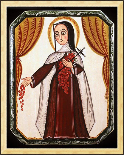 Wall Frame Gold - St. Thérèse of Lisieux by Br. Arturo Olivas, OFS - Trinity Stores