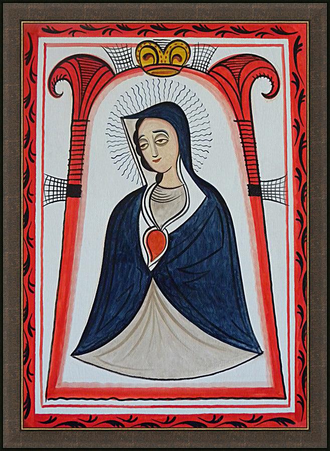 Wall Frame Espresso - Our Lady of the Cave by A. Olivas