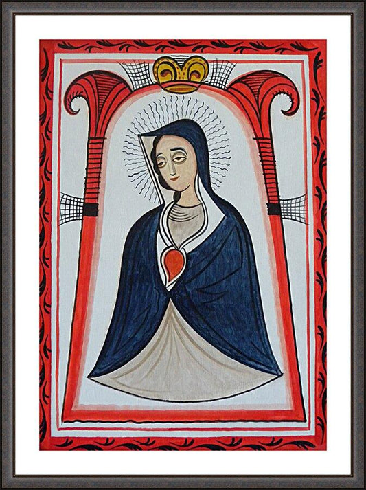 Wall Frame Espresso, Matted - Our Lady of the Cave by Br. Arturo Olivas, OFS - Trinity Stores