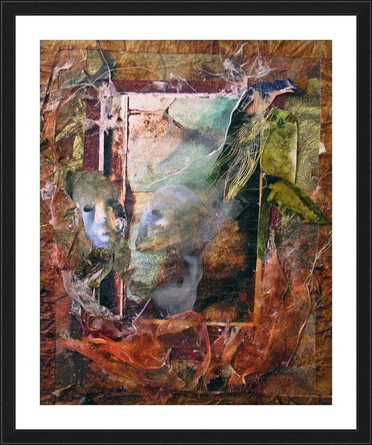 Wall Frame Black, Matted - Faces Amidst Tattered Shroud by B. Gilroy