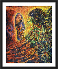 Wall Frame Black - Eagle Lifts A Mask Away by B. Gilroy