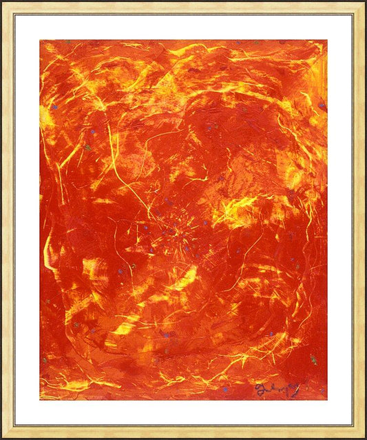 Wall Frame Gold, Matted - Flames of Love by Fr. Bob Gilroy, SJ - Trinity Stores