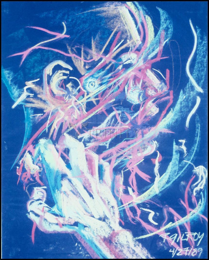 Wall Frame Black, Matted - Hand Scrapes a Profile by Fr. Bob Gilroy, SJ - Trinity Stores