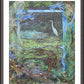 Wall Frame Espresso, Matted - Ibis in Lily Pond by Fr. Bob Gilroy, SJ - Trinity Stores