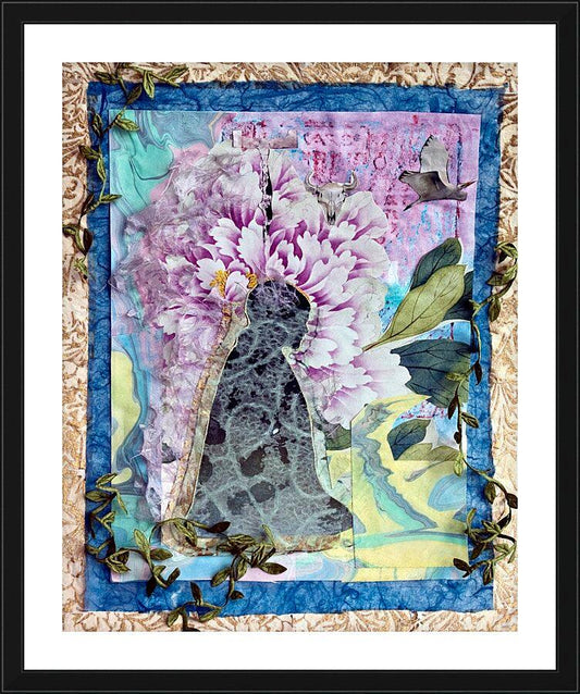 Wall Frame Black, Matted - Meditating Monk by Fr. Bob Gilroy, SJ - Trinity Stores