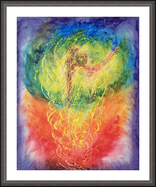 Wall Frame Espresso, Matted - Pilgrim at Prayer by Fr. Bob Gilroy, SJ - Trinity Stores