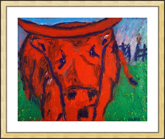 Wall Frame Gold, Matted - Red Bull by Fr. Bob Gilroy, SJ - Trinity Stores