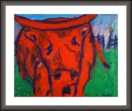 Wall Frame Espresso, Matted - Red Bull by Fr. Bob Gilroy, SJ - Trinity Stores