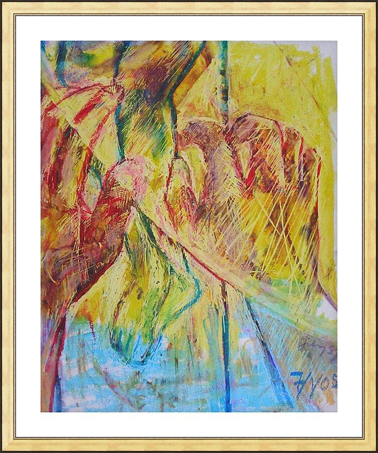 Wall Frame Gold, Matted - Reaching Through the Veil by Fr. Bob Gilroy, SJ - Trinity Stores