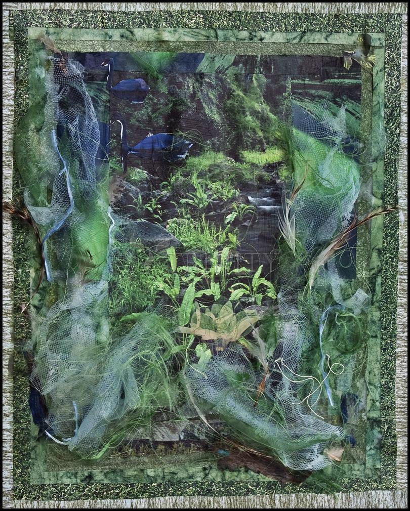 Wall Frame Black, Matted - Two Swans In Garden by Fr. Bob Gilroy, SJ - Trinity Stores