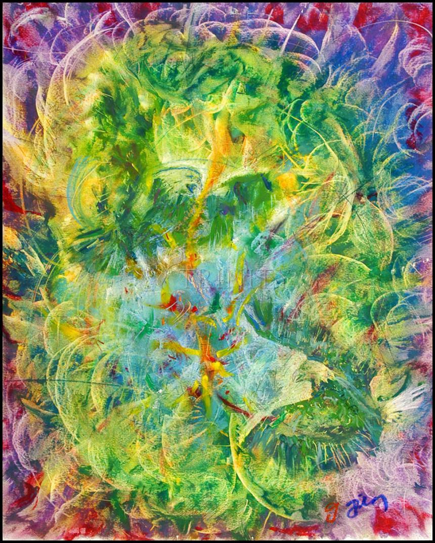 Wall Frame Gold, Matted - Two Guardian Eagles at the Tomb by Fr. Bob Gilroy, SJ - Trinity Stores