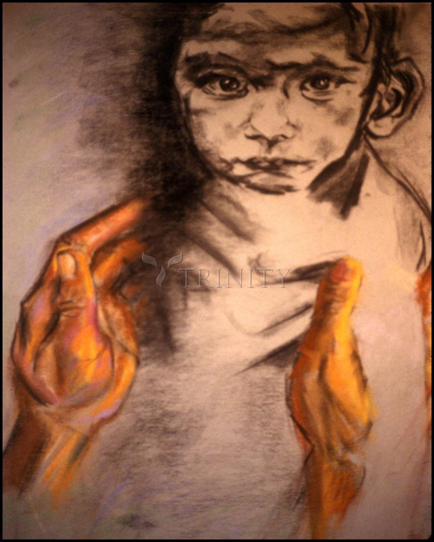 Wall Frame Gold, Matted - What Child is This? by Fr. Bob Gilroy, SJ - Trinity Stores