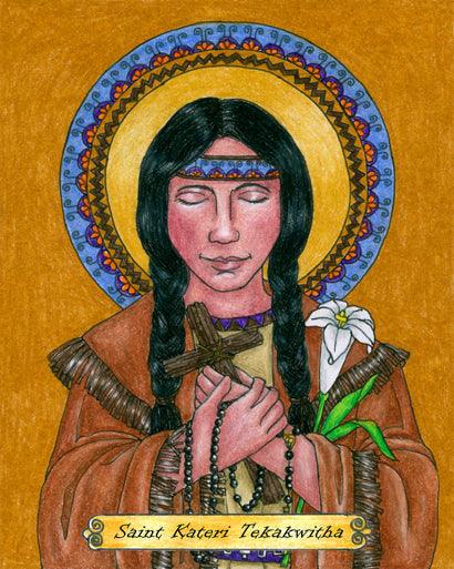 Acrylic Print - St. Kateri Tekakwitha by Brenda Nippert - Trinity Stores