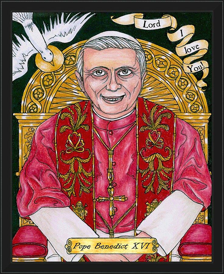 Wall Frame Black - Benedict XVI by Brenda Nippert - Trinity Stores