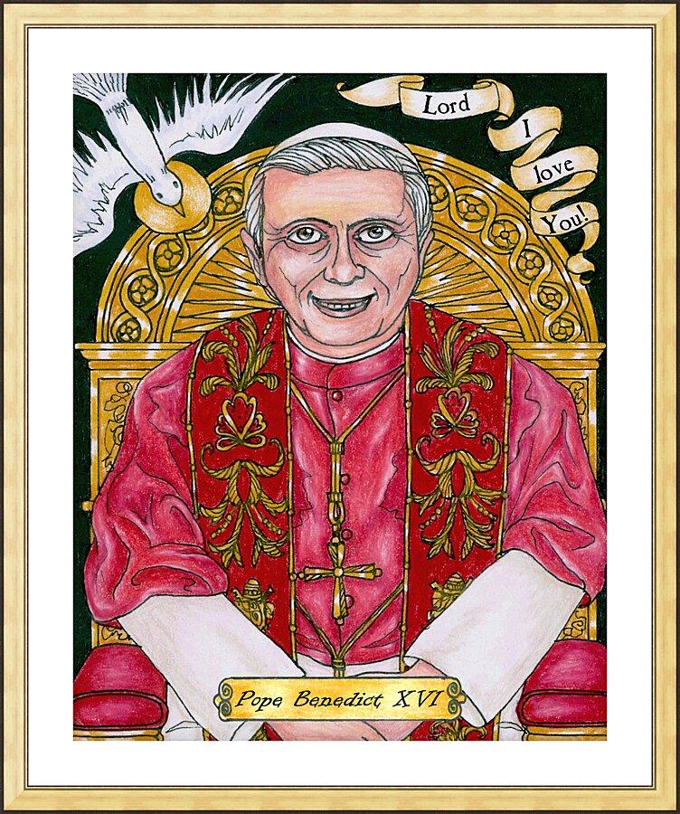 Wall Frame Gold, Matted - Benedict XVI by Brenda Nippert - Trinity Stores