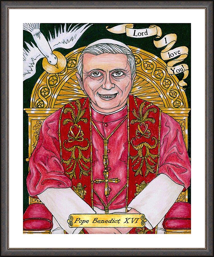 Wall Frame Espresso, Matted - Benedict XVI by Brenda Nippert - Trinity Stores