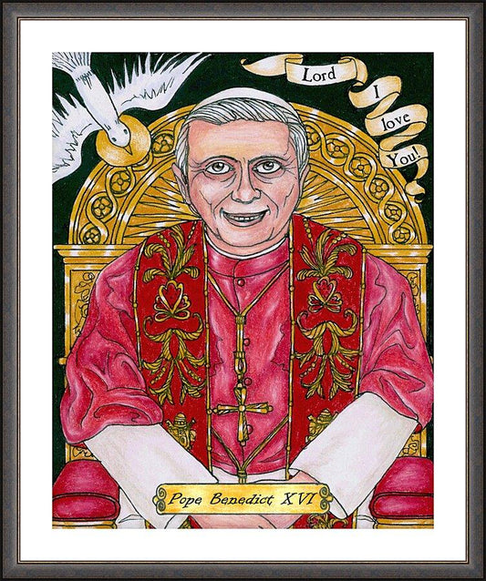 Wall Frame Espresso, Matted - Benedict XVI by Brenda Nippert - Trinity Stores