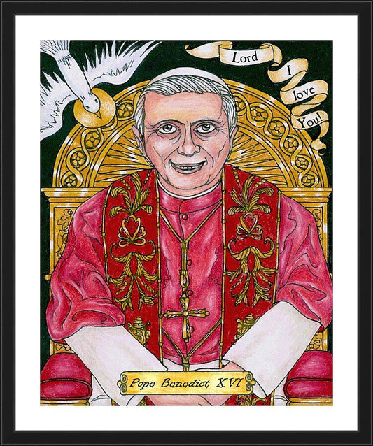 Wall Frame Black, Matted - Benedict XVI by B. Nippert