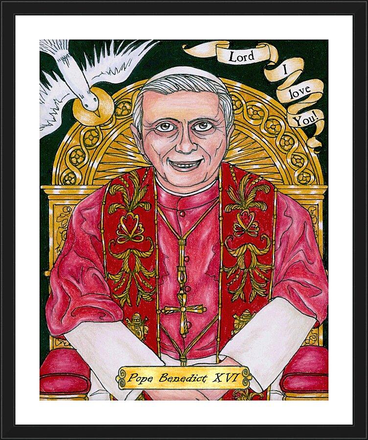 Wall Frame Black, Matted - Benedict XVI by Brenda Nippert - Trinity Stores