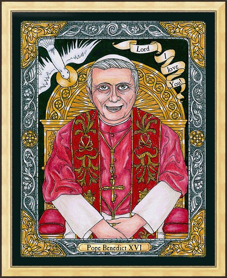 Wall Frame Gold - Benedict XVI by Brenda Nippert - Trinity Stores