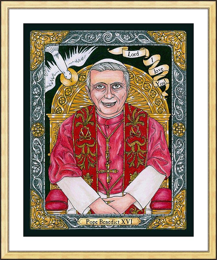 Wall Frame Gold, Matted - Benedict XVI by Brenda Nippert - Trinity Stores