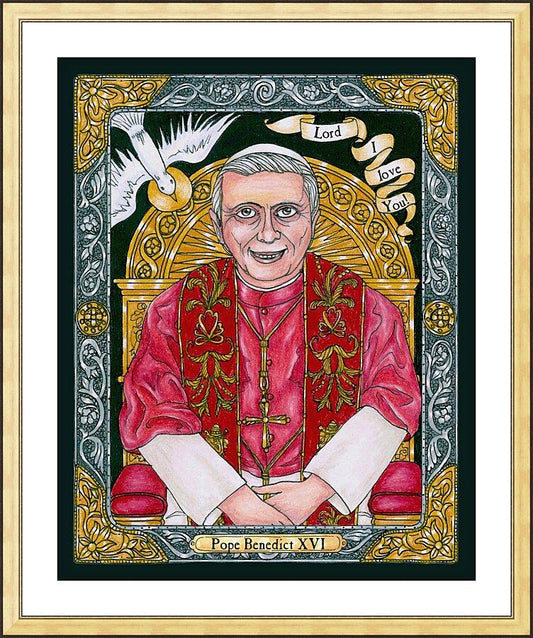 Wall Frame Gold, Matted - Benedict XVI by B. Nippert