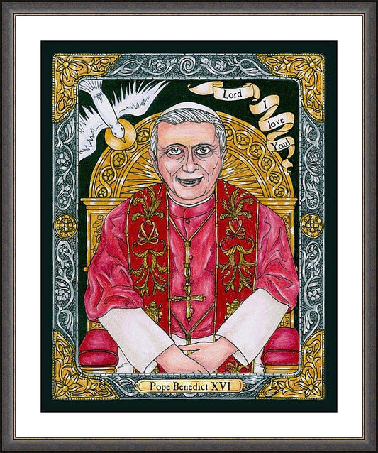 Wall Frame Espresso, Matted - Benedict XVI by B. Nippert