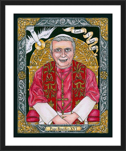 Wall Frame Black, Matted - Benedict XVI by B. Nippert