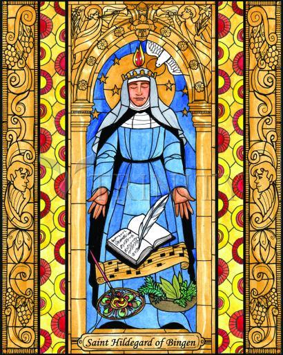 Wall Frame Gold, Matted - St. Hildegard of Bingen by Brenda Nippert - Trinity Stores