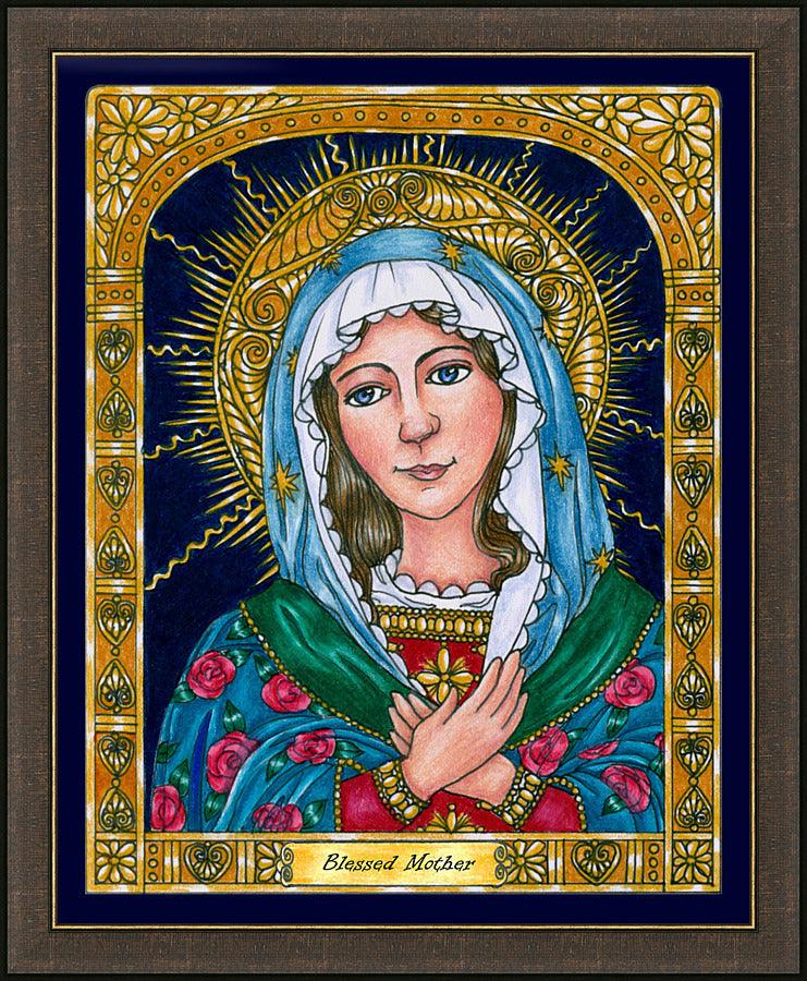 Wall Frame Espresso - Blessed Mary Mother of God by Brenda Nippert - Trinity Stores