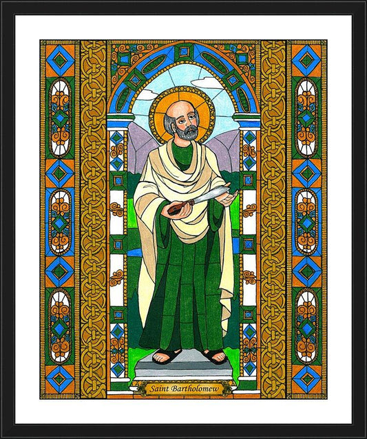 Wall Frame Black, Matted - St. Bartholomew by Brenda Nippert - Trinity Stores
