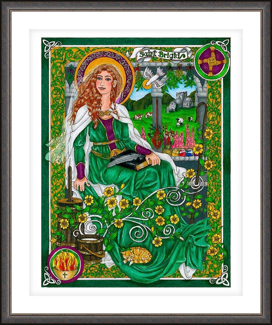 Wall Frame Espresso, Matted - St. Brigid by Brenda Nippert - Trinity Stores