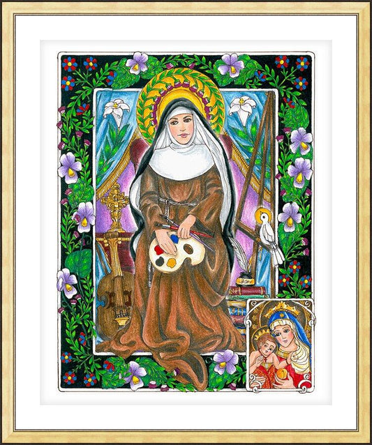 Wall Frame Gold, Matted - St. Catherine of Bologna by Brenda Nippert - Trinity Stores