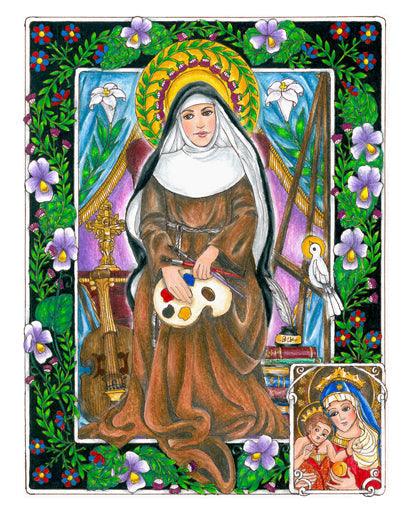 Wall Frame Espresso, Matted - St. Catherine of Bologna by Brenda Nippert - Trinity Stores