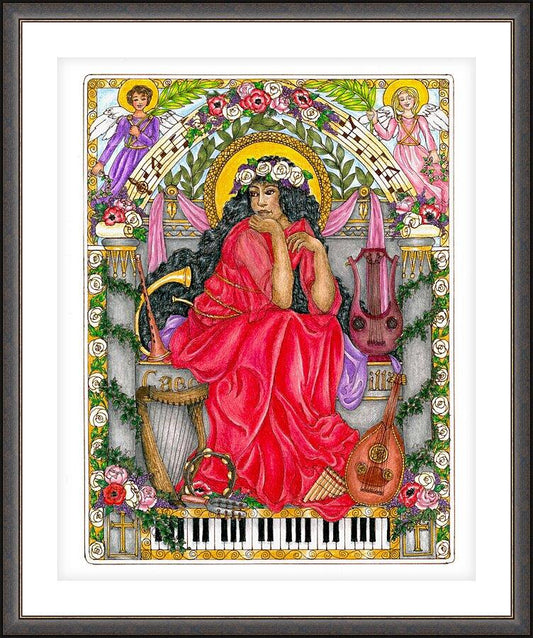 Wall Frame Espresso, Matted - St. Cecilia by Brenda Nippert - Trinity Stores